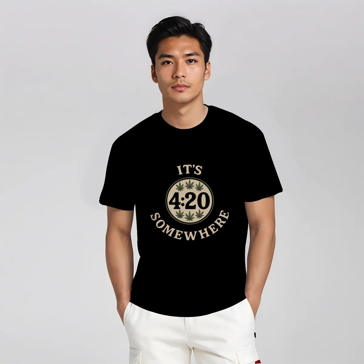 It’s 4:20 Somewhere T-Shirt – Funny Gildan 5000 Unisex Cotton Weed Tee | Stoner Gift
